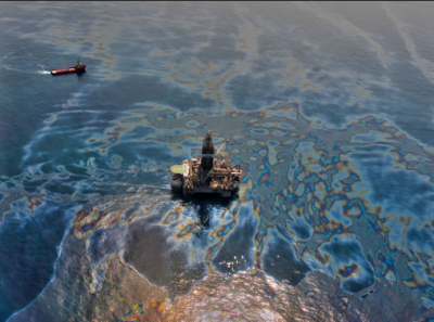 I borrowed this offshore oil spill photo from the Ocean Institute website. This isn't N.C. But it could be. 